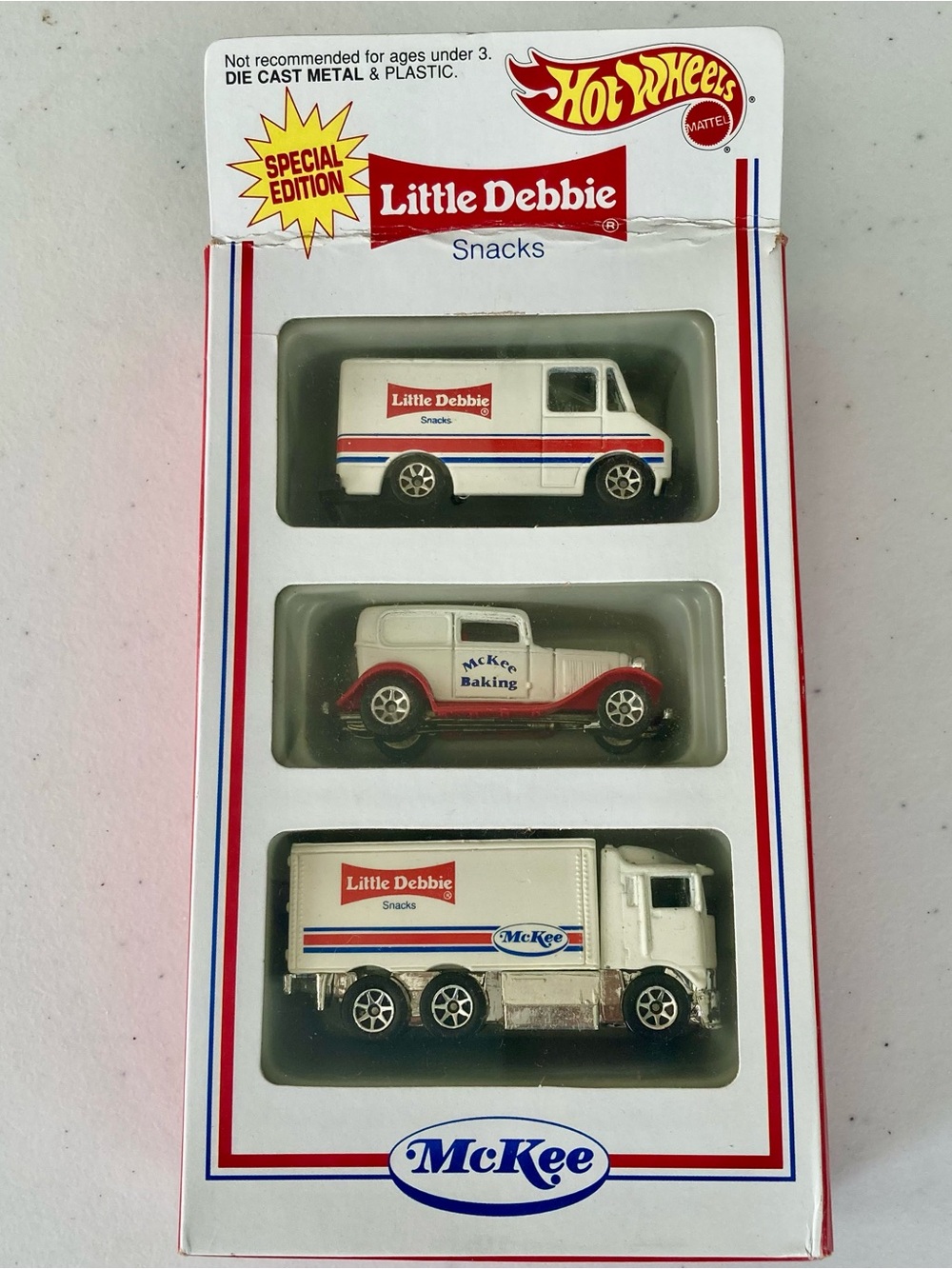1994 Hot Wheels McKee Little Debbie Snacks Special Edition Die Cast 3-Pack NOB